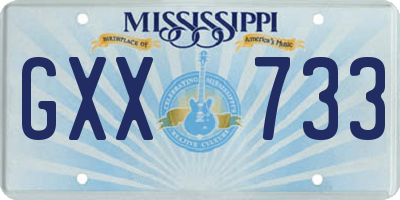 MS license plate GXX733
