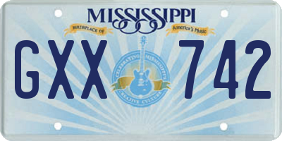 MS license plate GXX742