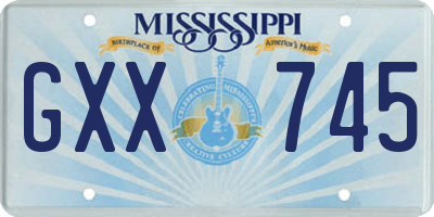 MS license plate GXX745