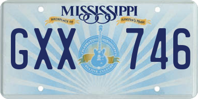MS license plate GXX746