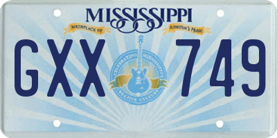 MS license plate GXX749