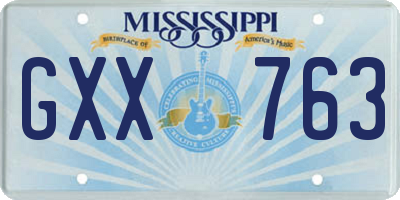 MS license plate GXX763
