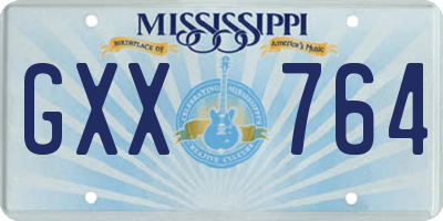 MS license plate GXX764