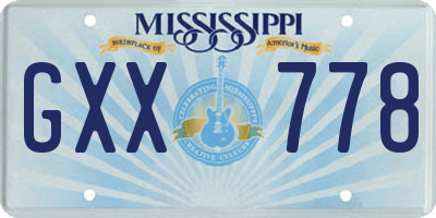 MS license plate GXX778