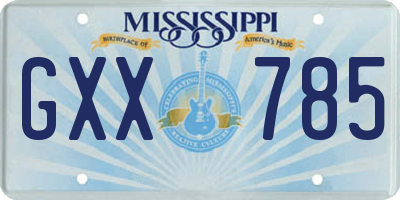 MS license plate GXX785