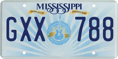 MS license plate GXX788