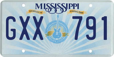 MS license plate GXX791