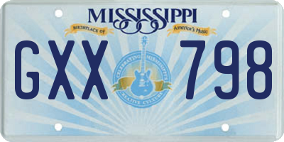 MS license plate GXX798