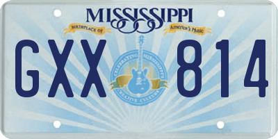 MS license plate GXX814