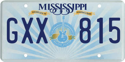 MS license plate GXX815