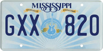 MS license plate GXX820