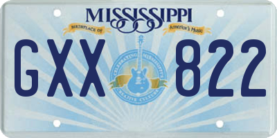 MS license plate GXX822