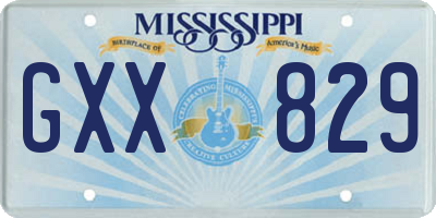 MS license plate GXX829