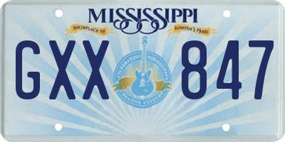 MS license plate GXX847