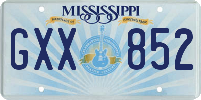 MS license plate GXX852