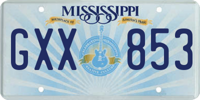 MS license plate GXX853