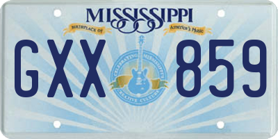 MS license plate GXX859