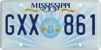 MS license plate GXX861