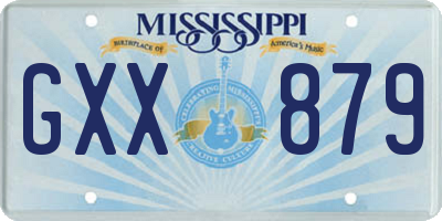 MS license plate GXX879