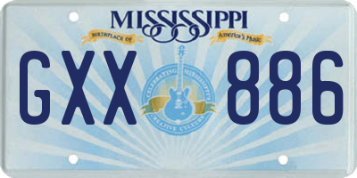 MS license plate GXX886