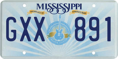 MS license plate GXX891