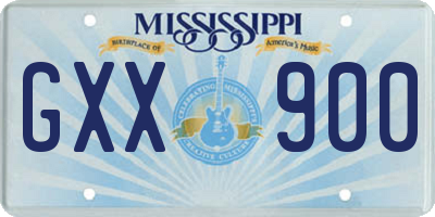 MS license plate GXX900