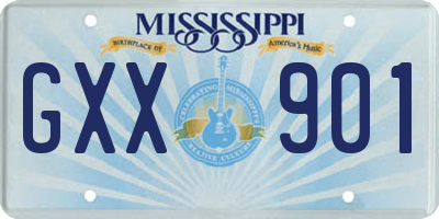 MS license plate GXX901