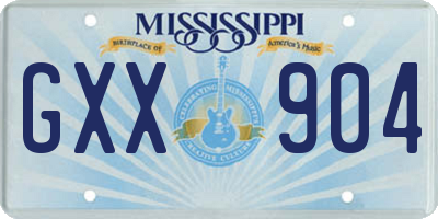 MS license plate GXX904