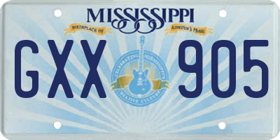 MS license plate GXX905