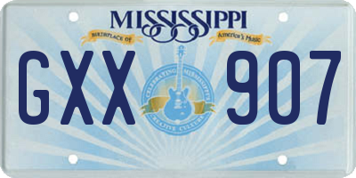 MS license plate GXX907