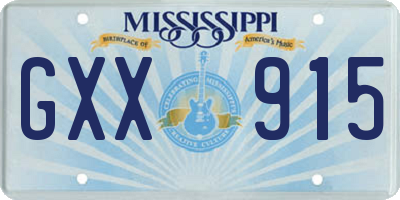 MS license plate GXX915