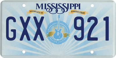 MS license plate GXX921