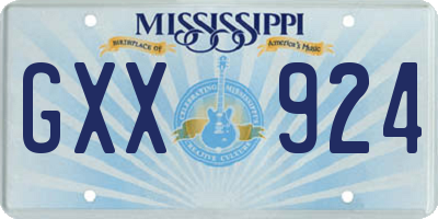 MS license plate GXX924