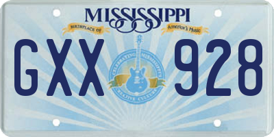 MS license plate GXX928