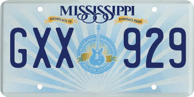 MS license plate GXX929