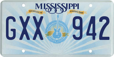 MS license plate GXX942