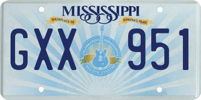 MS license plate GXX951