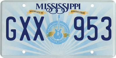 MS license plate GXX953