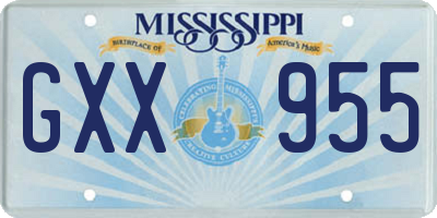 MS license plate GXX955