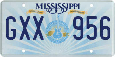 MS license plate GXX956