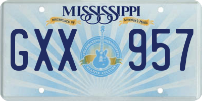 MS license plate GXX957