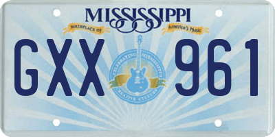 MS license plate GXX961