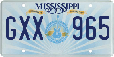 MS license plate GXX965