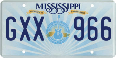 MS license plate GXX966