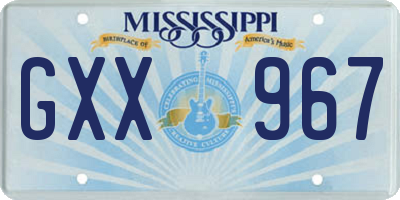 MS license plate GXX967