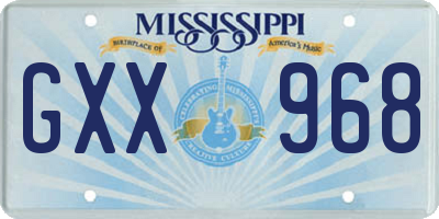 MS license plate GXX968