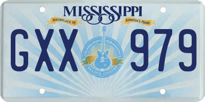 MS license plate GXX979