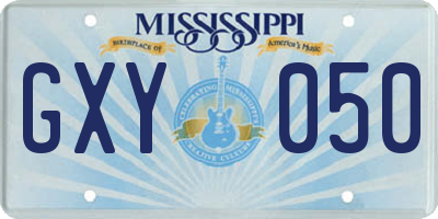 MS license plate GXY050