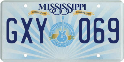 MS license plate GXY069