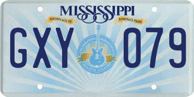 MS license plate GXY079